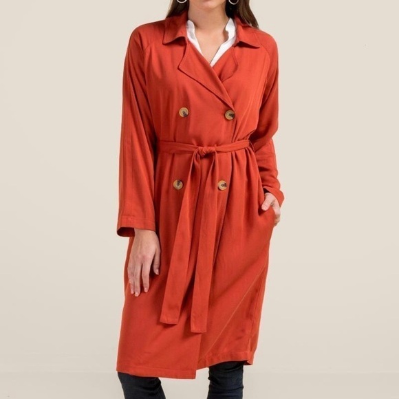 Francesca's Collections Jackets & Blazers - Francesca’s Burnt Orange Trench Coat